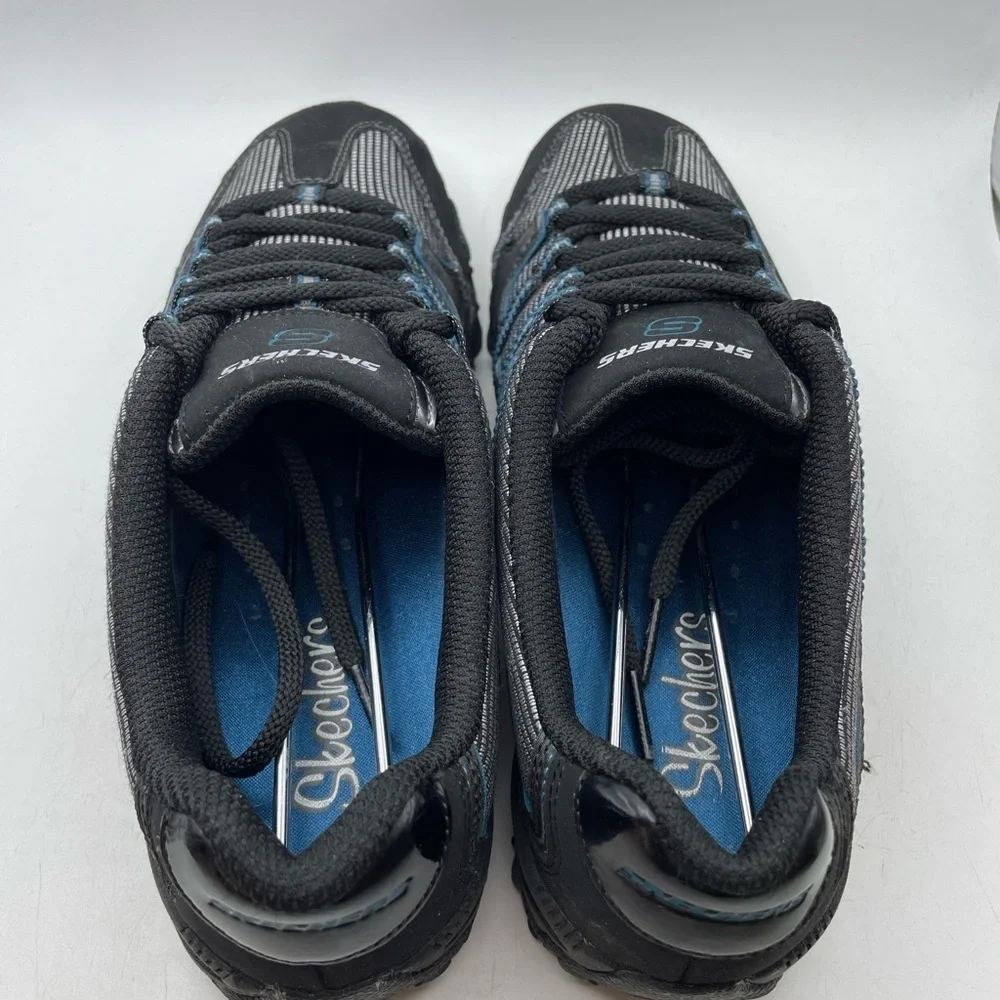 Skechers Compulsions Sleek womens black leather sneakers size 6.5